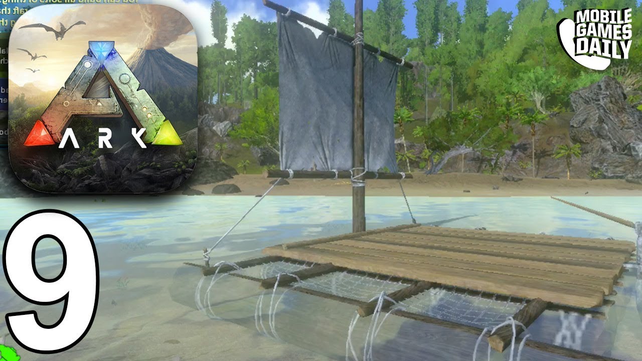 ark survival evolved คราฟของ  Update New  ARK SURVIVAL EVOLVED MOBILE - Crafting A Raft - Gameplay Part 9