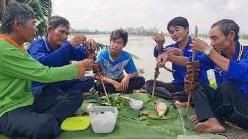 Một Khúc Lưới Dính 2 Con Rắn Đem Nướng Xả Tế Ăn Cơm Lề Đường.Góc Làng Quê TV92