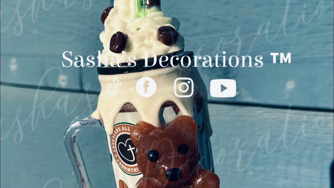 DIY Trending Coffee Bear Snow Globe Tumbler Cup Tutorial 