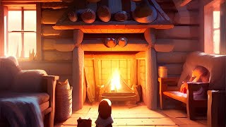 Fireplace in a cozy hut / Камин в уютной хижине