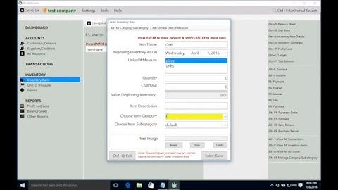 Inventory Management in Book Keeper Windows