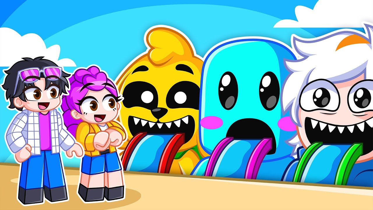 PASEO en los TOBOGANES de YOUTUBERS más GRANDES del MUNDO! 😱 en ROBLOX