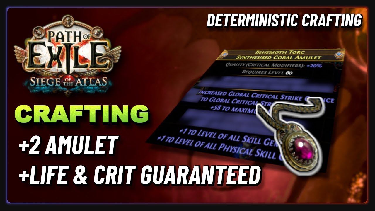 PoE 3.17 Crafting a +2 Amulet with Life and Crit YouTube