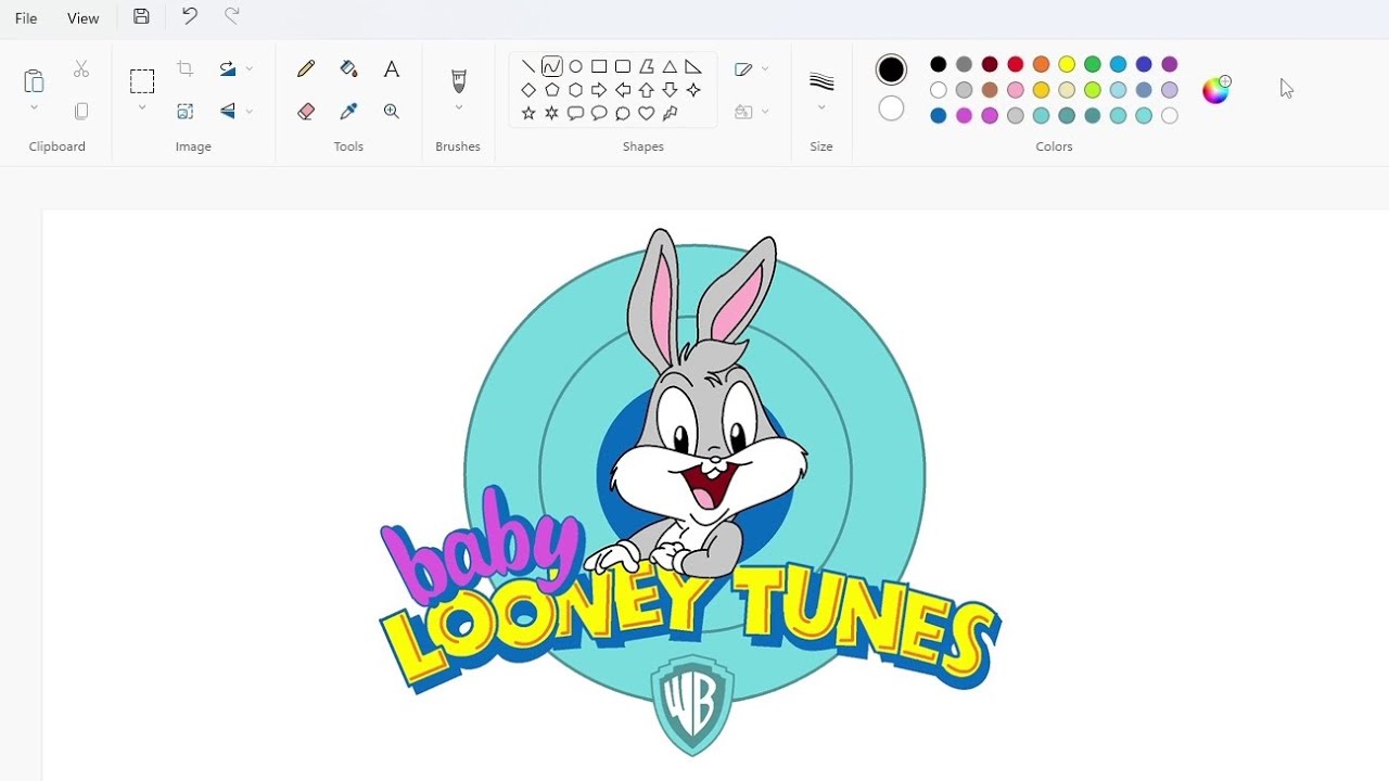 How to draw the Baby Looney Tunes logo using MS