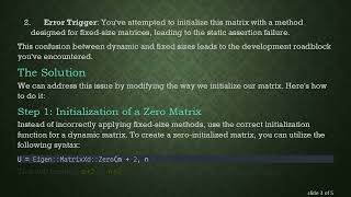 How to Fix the static assertion failed Error When Using Eigen in C+ +