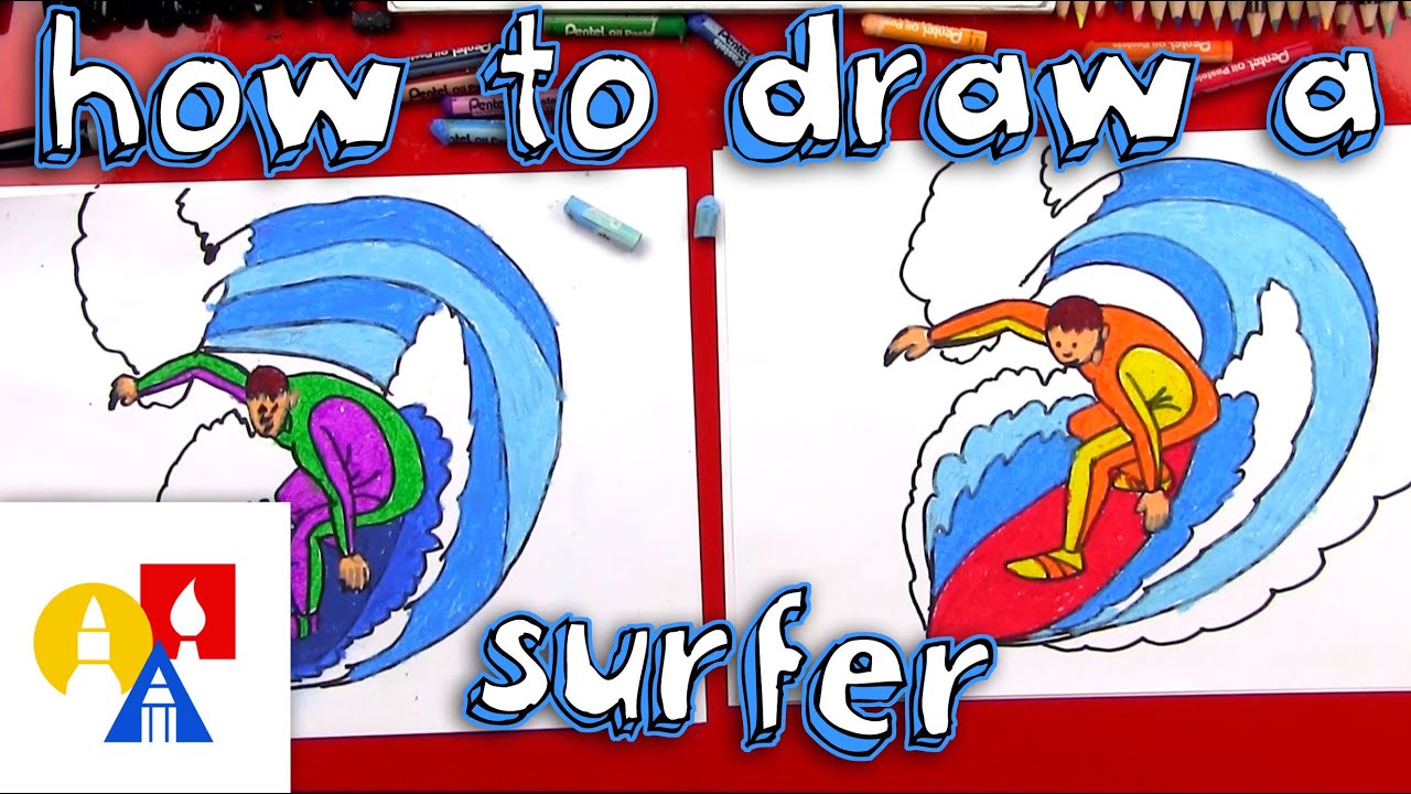 How To Draw A Person Surfing