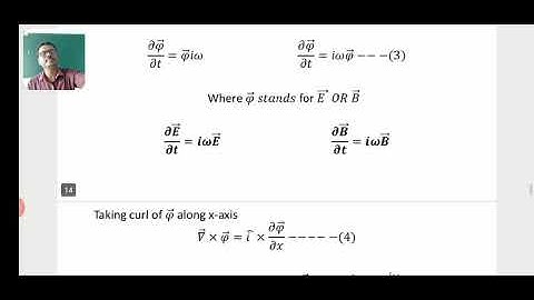 Equation for plane electromagnetic waves in free Space