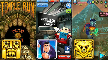 Temple Run Vs Agent Dash Vs Spirit Run - Endless Run Gameplay