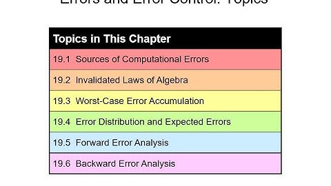 UCSB ECE 252B, Spring 2020, Lecture 17: Errors and Precise Computations