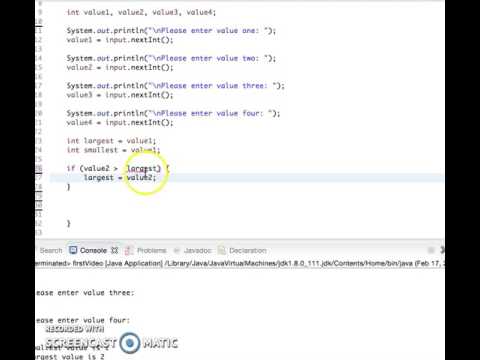 Simple java program (Smallest & Largest values) - YouTube
