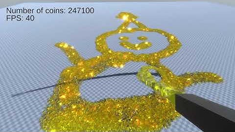 Simulating 200 000 gold coins in Unity