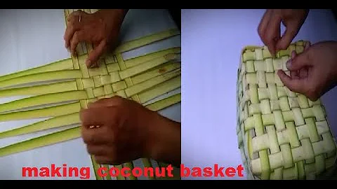 how to make basket  using coconut leaf | simple basket craft ideas