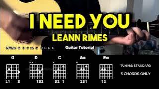 I Need You - LeAnn Rimes | Easy Guitar Chords Tutorial For Beginners (CHORDS & LYRICS)