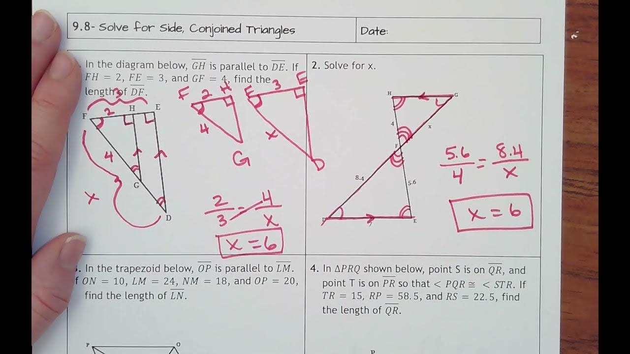 9.8 Solve for Side, Conjoined Triangles YouTube