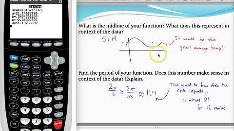 Performing a sinusoidal regression using a graphing calculator 1
