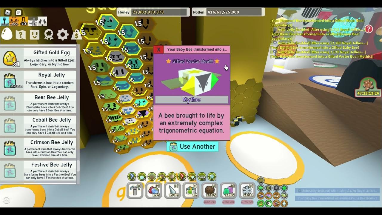 Gifted Mythic From 1 Royal Jelly! Bee Swarm Simulator YouTube