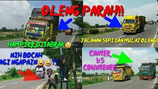 Pantura TEGAL penuh dengan OLENG!! || Truck MONSTER OLENG!! duet bareng CANTER