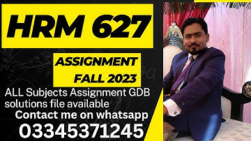 HRM 627 assignment solution Fall 2023