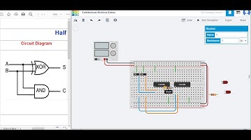 Half Adder using Tinkercad