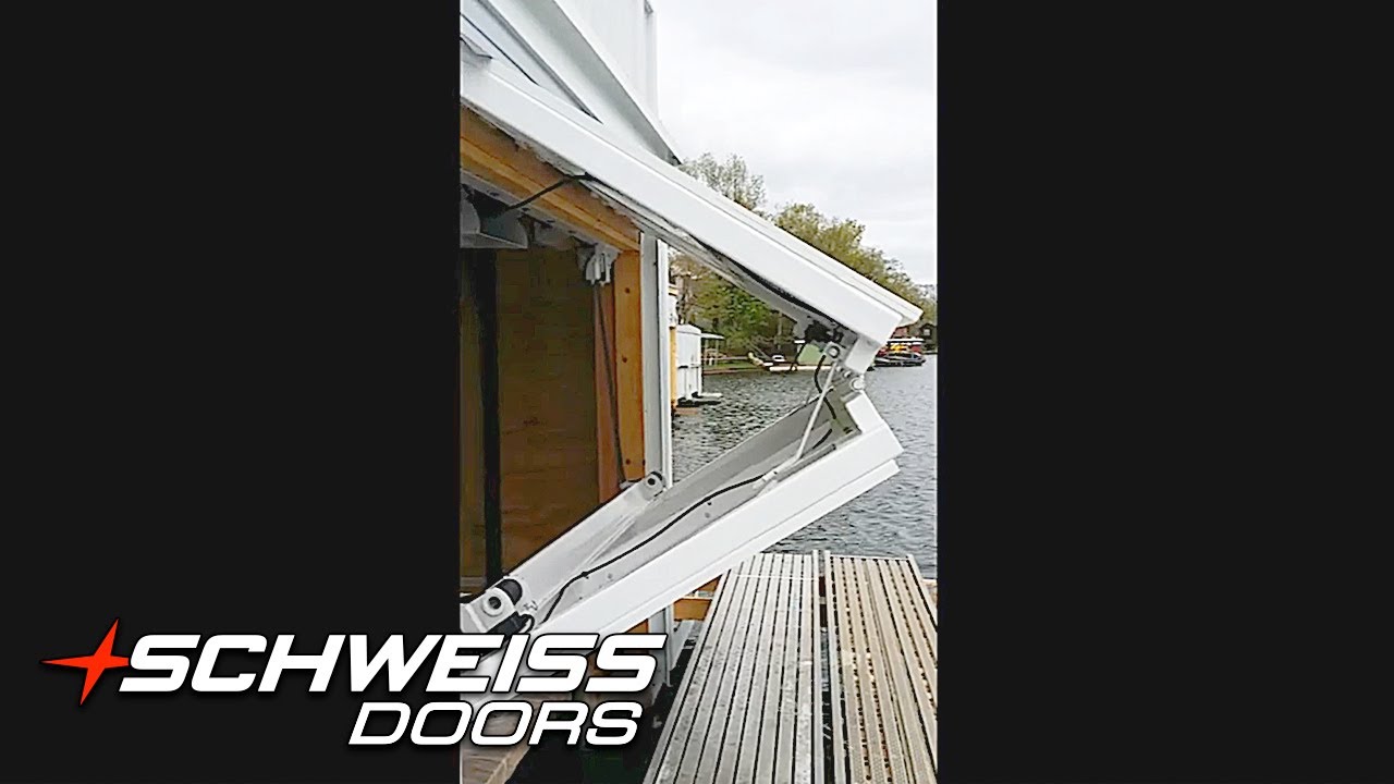 Michigan Boathouse with a Schweiss Bifold Door Opening