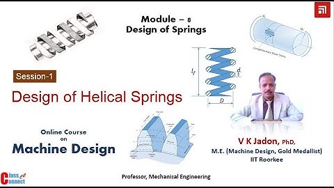 Helical Springs (Session -1:  Module-8: Design of Springs)