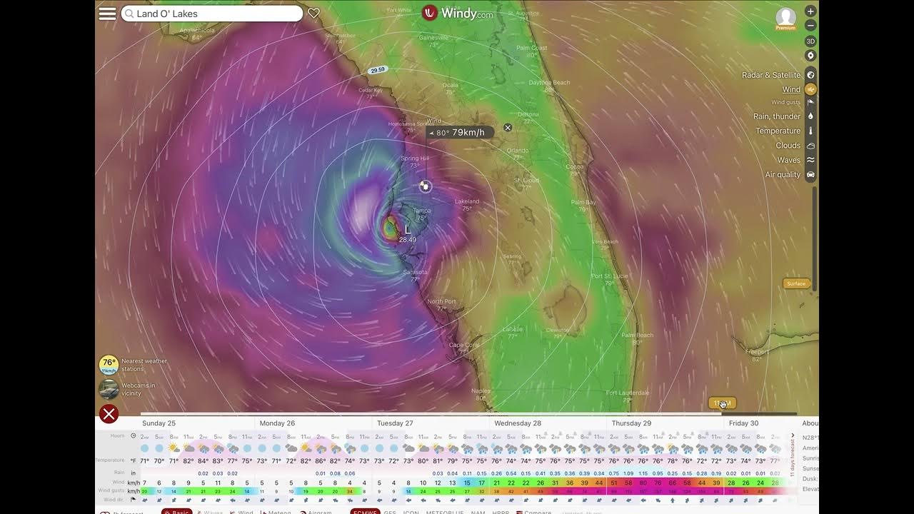 Hurricane Ian prediction for Lutz, Fl on 2022 09 25 YouTube