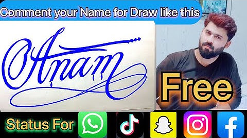 Anam Name Signature Calligraphy Status | How to Cursive write with cut Marker #anam @anam