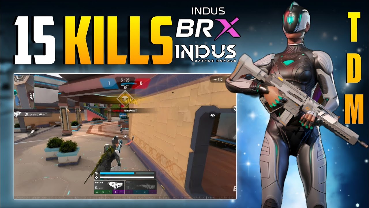 15 Kills TDM Gameplay in Indus BRX 🔥 | Battle Royale Shooting Game