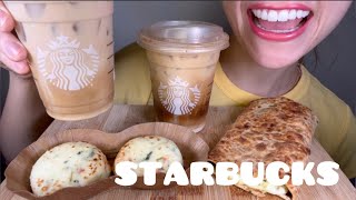 ASMR STARBUCKS BREAKFAST FEAST -coffee, egg white bites, breakfast wrap (eating sounds) | kakes-ASMR