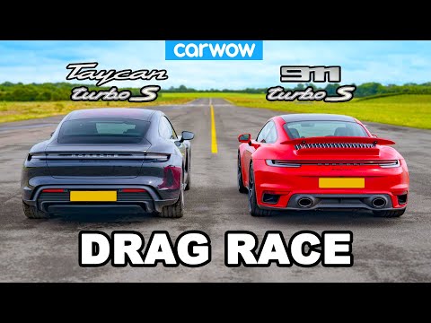 New Porsche 911 Turbo S vs Taycan Turbo S: DRAG RACE!