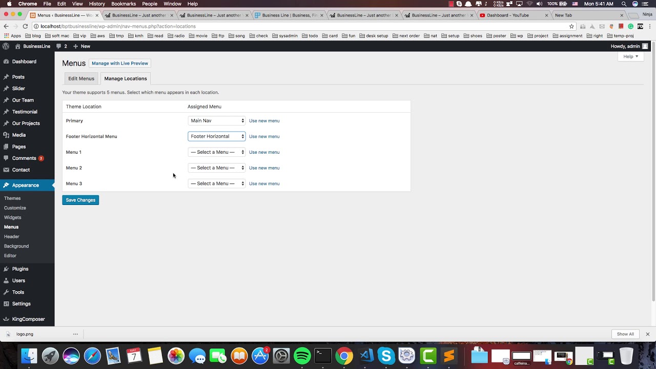How to manage wordpress theme navigation | BPT Business Line - YouTube