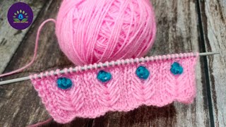 बबल वाला न्यू तरह का बार्डर | Knitting Border for ladies sweater #72