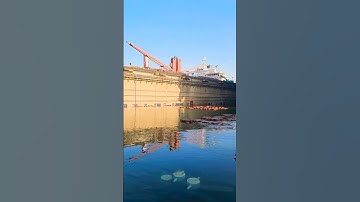 This is how a submerged floating dock looks like while flooding #ship #maritime #shipping #marine