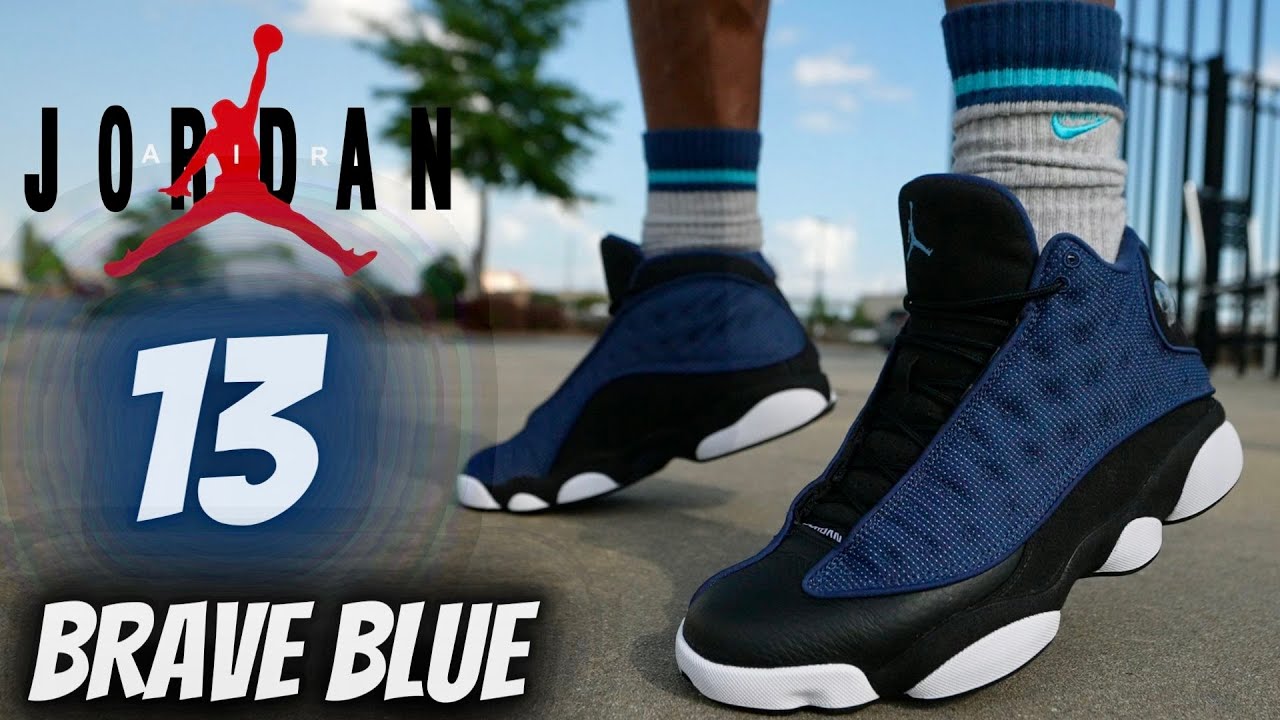 Jordan 13 Brave Blue On Foot 