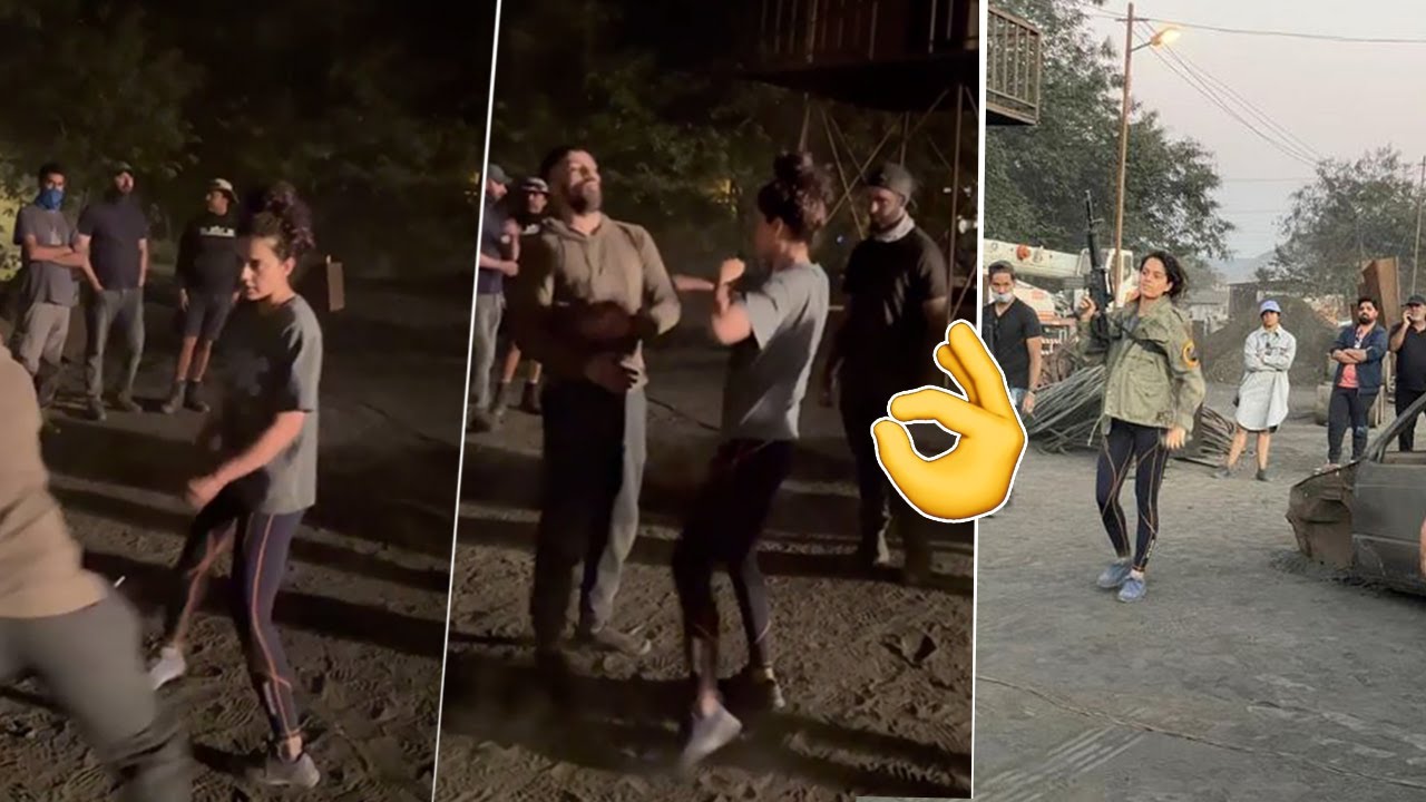 Kangana Ranaut  Excellent Fight Practice In Movie Set || iCrazy Media