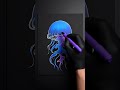 Glowing Jellyfish Marker Art | ASMR #ASMRart #SatisfyingArt #JellyfishDrawing #GlowArt #MarkerASMR