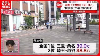 【各地で猛暑日】埼玉・越谷市で全国2番目38.8度を記録  引き続き熱中症に厳重警戒