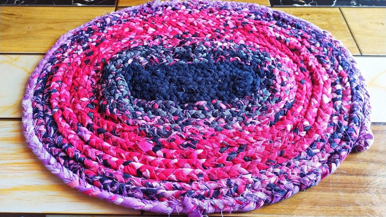 Hand made doormat. Doormat by waste clothes YouTube