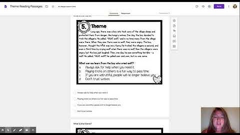 Theme Reading Passages - Google Forms