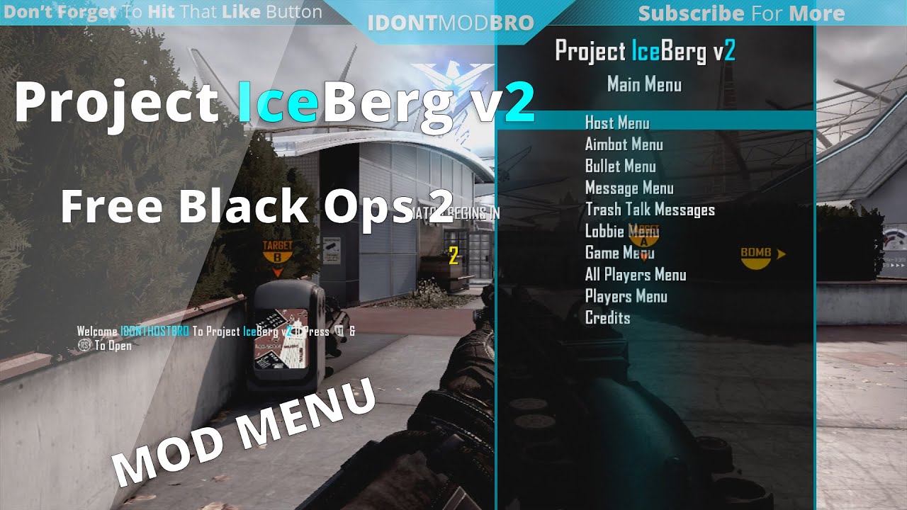 Free Black Ops 2 Mod Menu(Project Iceberg v2) New Release - YouTube