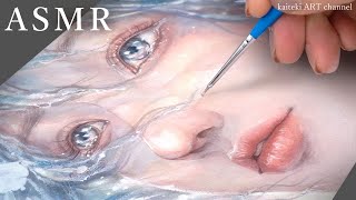 【ASMR】春の水彩イラストメイキングと描く音Watercolor Painting, Ocean Waves