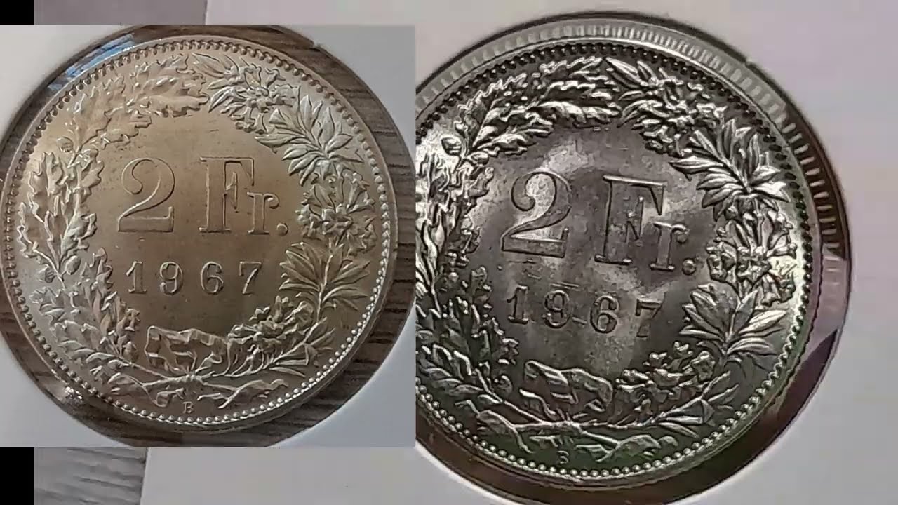 2 Franken Helvetia Silber.   Die letzten 2 Franken sind in Silber geprägt...