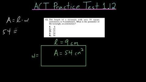 ACT Practice Test 1.12: Area/Perimeter