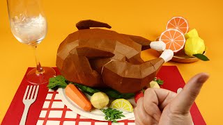 Stop Motion cooking- Make a BIIIIG thanksgiving turkey from paper 感謝祭の七面鳥丨Meng's Stop Motion