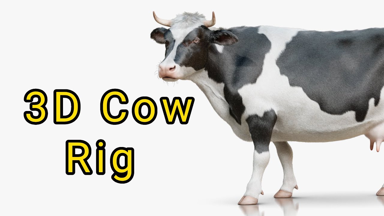 MAYA 3D COW Rigged With Fur Ready To Animate with 3 Textures - YouTube