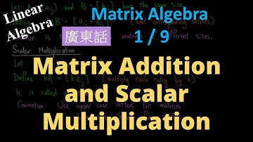 Matrix Addition and Scalar Multiplication (Cantonese/廣東話) 矩陣的加法和純量乘法