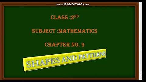 Shapes and Patterns : (Lecture-3) Chapter: 9.  Class 2nd: Lecture by Ms.Qurat ul Ain.