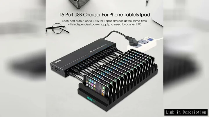 Sipolar A316 Industrial Metal 16 Port Powered USB 3.0 Data Syncs and Charger Hub with 12V Power for