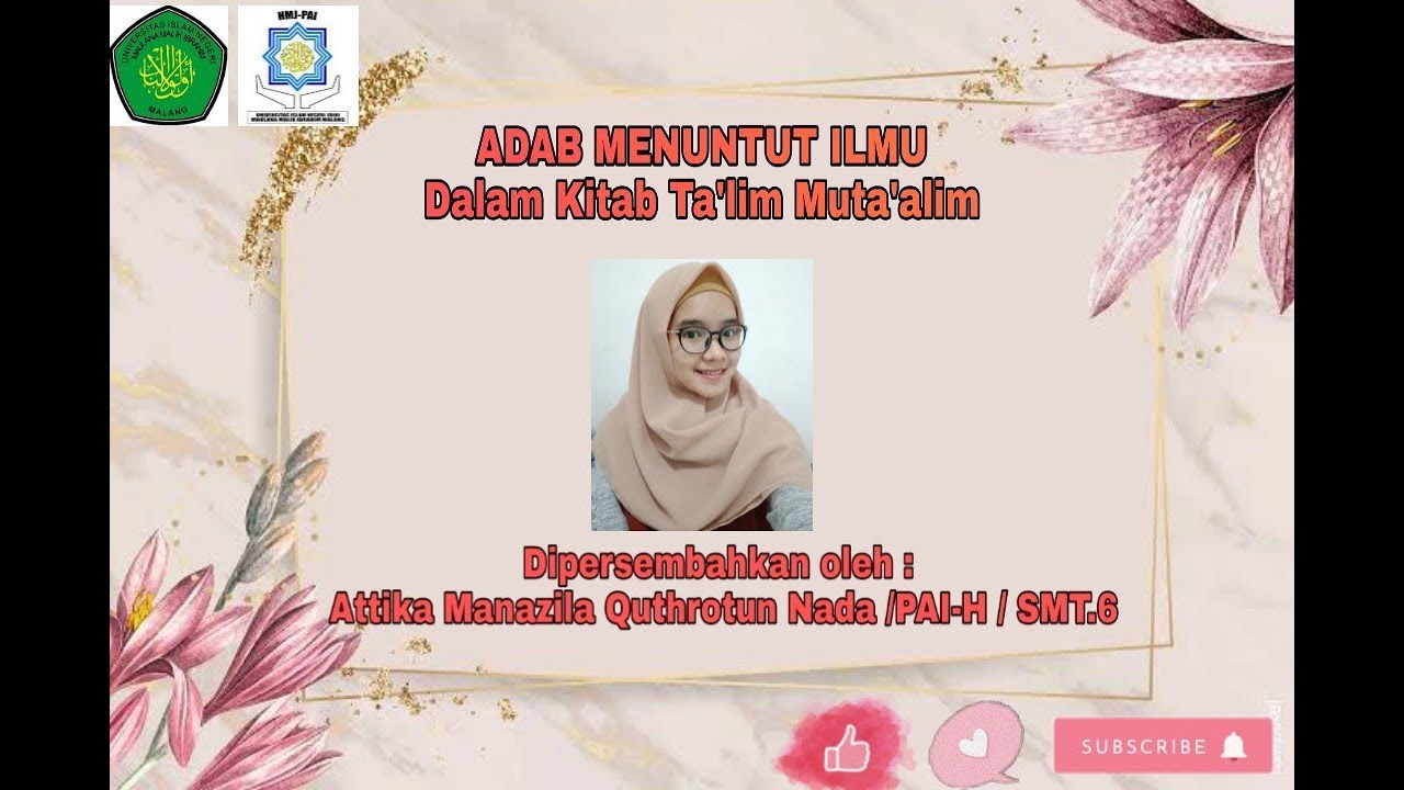 Adab Menuntut Ilmu Dalam Kitab Ta Lim Muta Allim Youtube