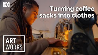 Celebrity Coffee bag jackets and curtain vests – Noah Johnson’s wearable art | Art Works Profile